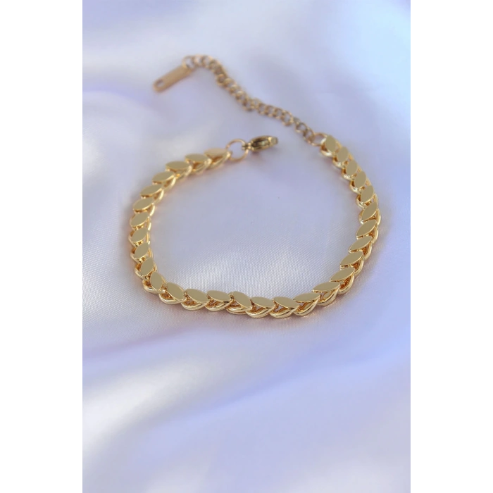 BFS 316L Çelik Arpa Gold Renk Kadın Bileklik
