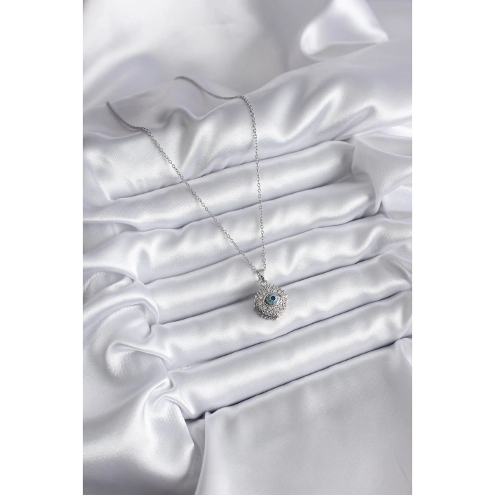 BFS 316L Çelik Gold Renk Zirkon Taşlı Göz Model Kadın Kolye