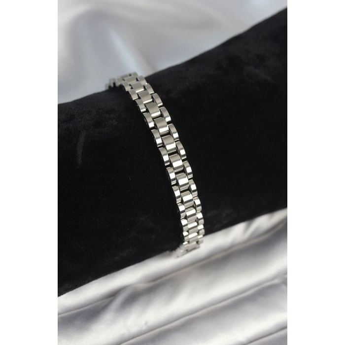 BFS 316L Çelik Gümüş Renk 7 mm Kalınlık Erkek Bileklik