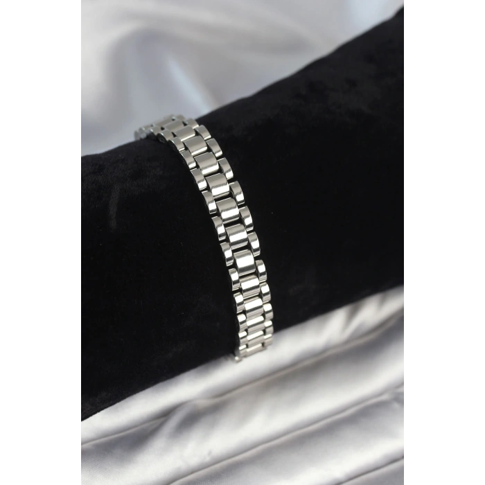 BFS 316L Çelik Gümüş Renk 9 mm Kalınlık Erkek Bileklik