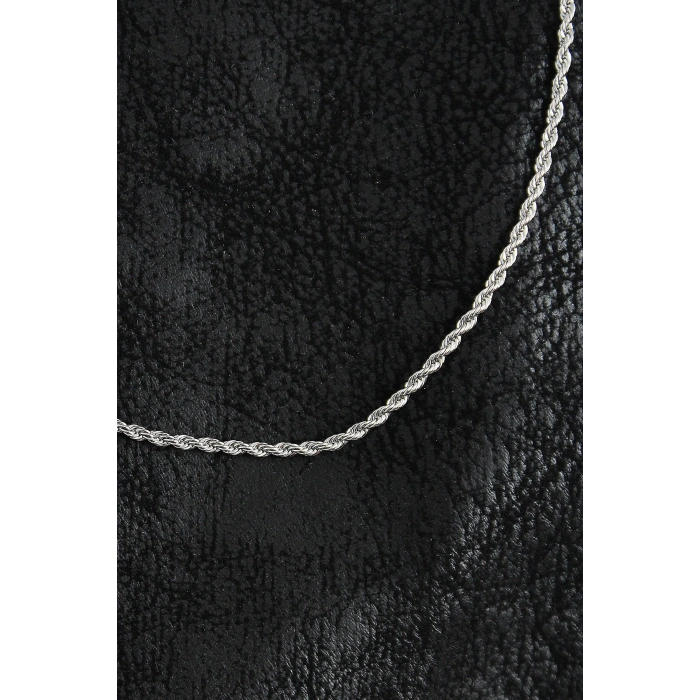 BFS 316L Çelik Halat Zincir Model Gümüş Renk Erkek Kolye