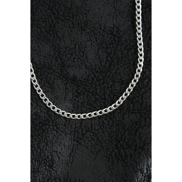 BFS 316L Çelik İnce Klasik Zincir Model Gümüş Renk Erkek Kolye