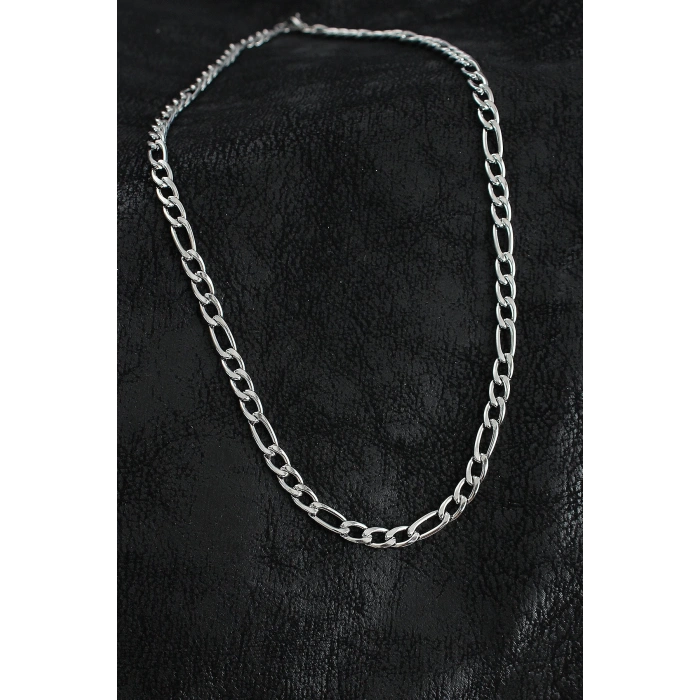 BFS 316L Çelik Kalın Figaro Zincir Model Gümüş Renk Erkek Kolye