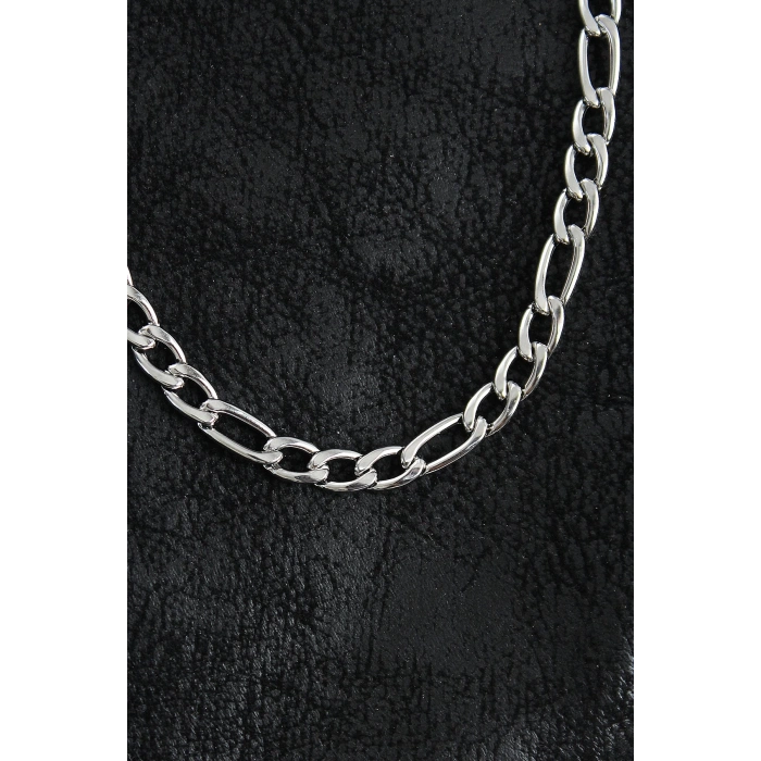 BFS 316L Çelik Kalın Figaro Zincir Model Gümüş Renk Erkek Kolye