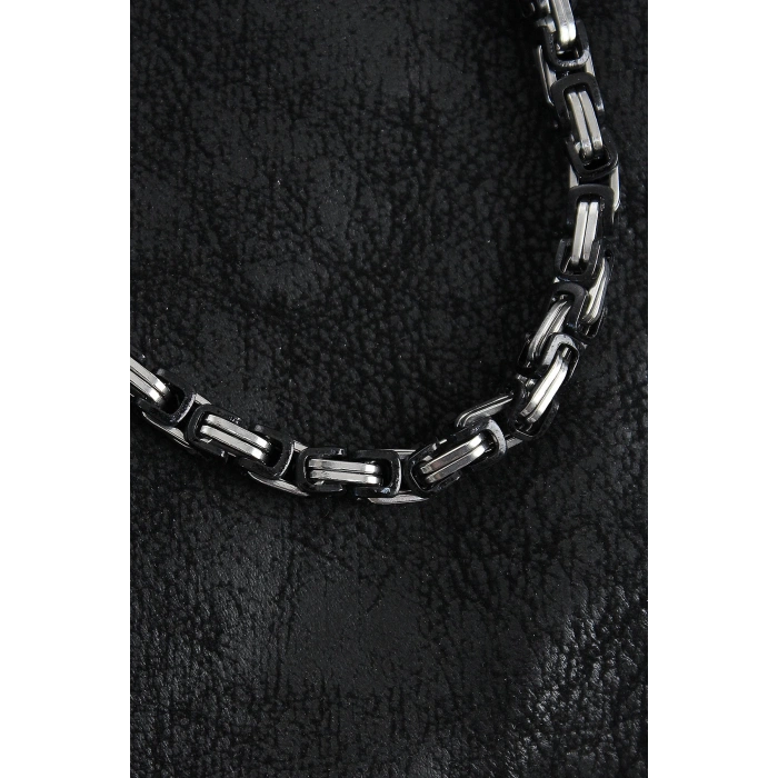 BFS 316L Çelik Kral Zincir Model Gümüş Renk Erkek Kolye