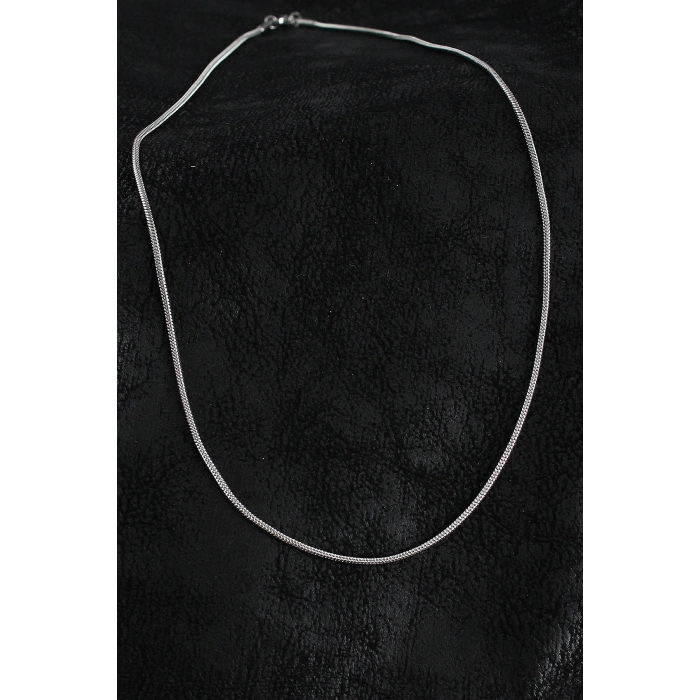 BFS 316L Çelik Örme Zincir Model Gümüş Renk Erkek Kolye