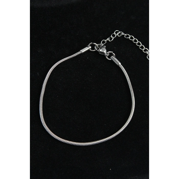 BFS 316L Çelik Oval İtalyan Model Gümüş Renk Erkek Bileklik