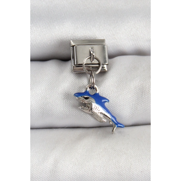 BFS 316L Çelik Sallantılı Köpekbalığı Model Gümüş Renk Nomination Charm