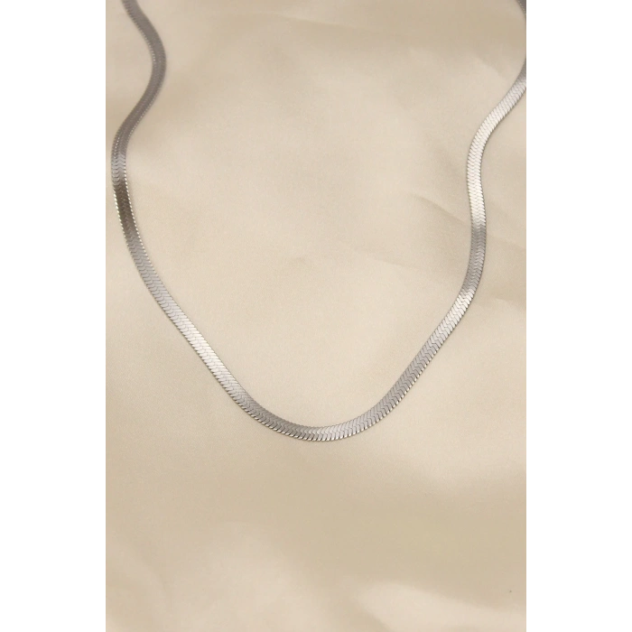 BFS 316L Çelik Silver Renk 45 cm İtalyan Zincir Model Kadın Kolye