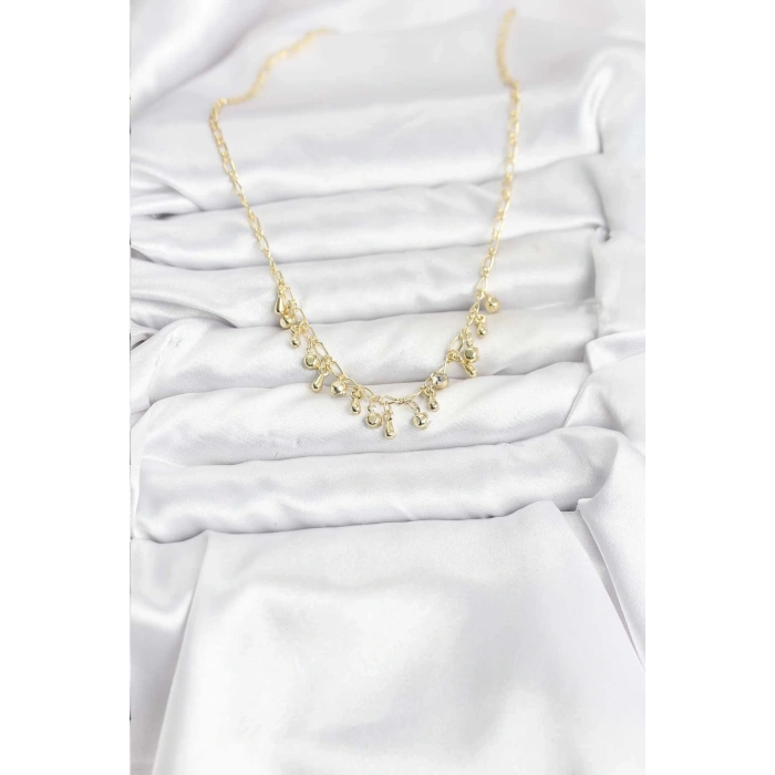 BFS 316L Çelik Zincir Gold Renk Kadın Kolye