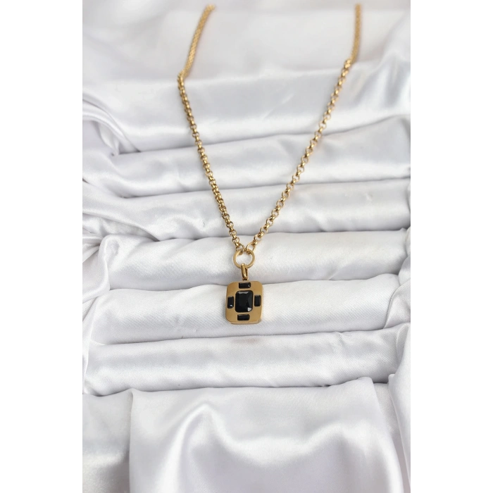 BFS 316L Çelik Zincir Gold Renk Vintage Model Kadın Kolye