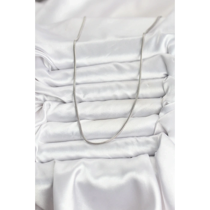 BFS 316L Çelik Zincir Gümüş Renk 60 cm Yılan Zincir Kadın Kolye