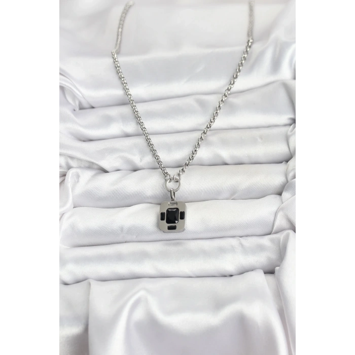 BFS 316L Çelik Zincir Gümüş Renk Vintage Model Kadın Kolye