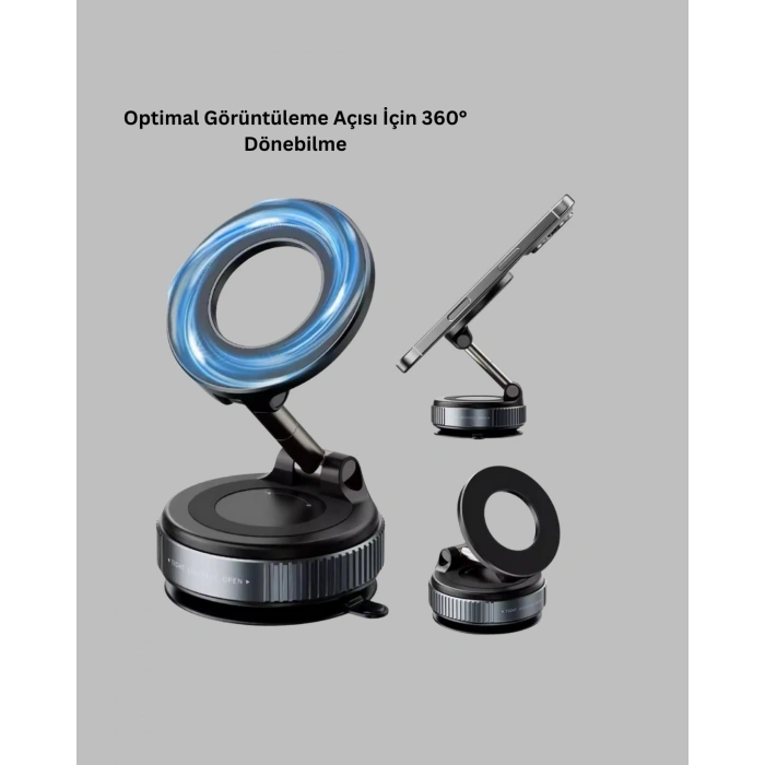 Mey İthalat® 360 Derece Ayarlanabilir Manyetik Araç Telefon Standı