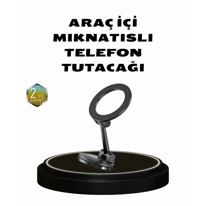 BFS 360° Dönebilen Katlanır Manyetik Araç Telefon Tutucu – MagSafe Uyumlu, Kompakt ve Şık Tasarım