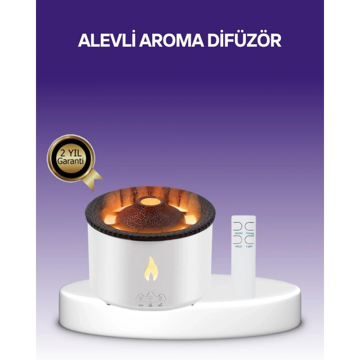 BFS 3D Alev Efektli Hava Nemlendirici – Uzaktan Kumandalı ve 8 Saat Çalışma Süreli