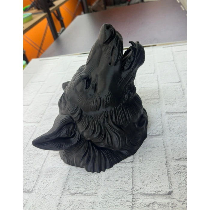 BFS 3D Siyah Ayı Başı Duvar Süsü Özel Tasarım Dekoratif Heykel 25x19 cm