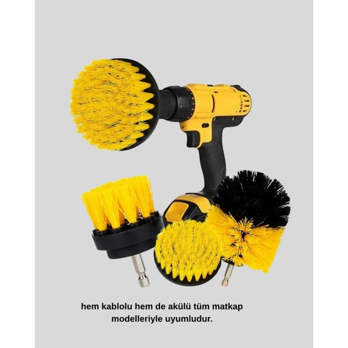 BFS 3’lü Matkap Temizlik Fırçası Seti – Banyo, Mutfak ve Araç Jantı İçin Etkili