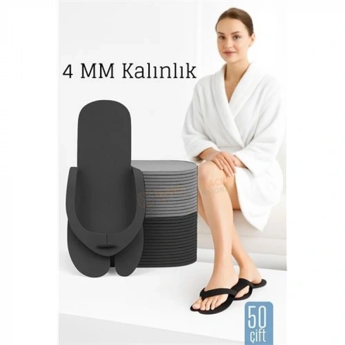 BFS 4 MM Kalın Tek Kullanımlık Spa Otel  Pedikür Terliği  50 Çift