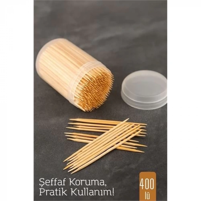 BFS  400’lü Kapaklı Kürdanlık – Doğal Ahşap Kürdan | Hijyenik Sunum ve Pratik Kullanım