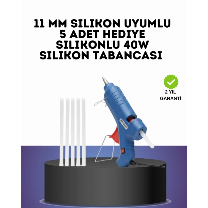 Mey İthalat® 40W Sıcak Silikon Tabancası 5 Silikon Hediyeli Dayanıklı Tasarım