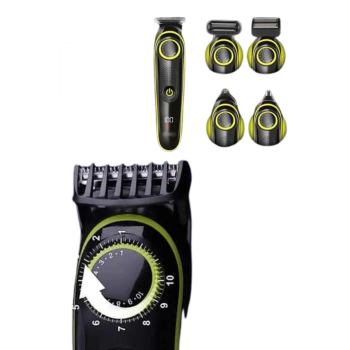 BFS 5 Başlıklı Şarjlı Tıraş Makinesi Led Ekran Saç Sakal Ense Tıraşına Uygun Bakım Seti