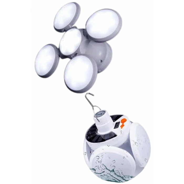 BFS 5 Kanatlı Bahçe Aydınlatma Led Askılı Solar Güneş Enerji Usb Sarjlı