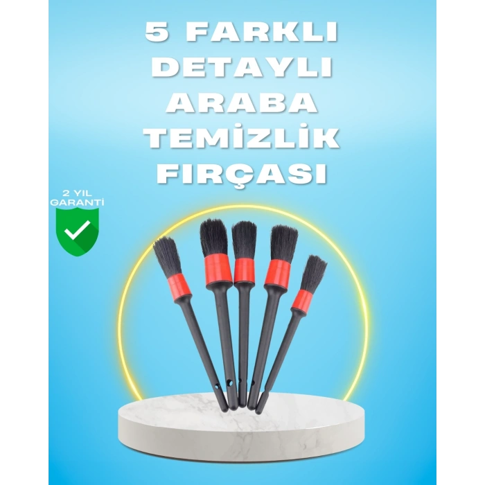 BFS 5li Araba Temizlik Fırçaları-Farklı Boyutlu Fırçalarla Derinlemesine Temizlik