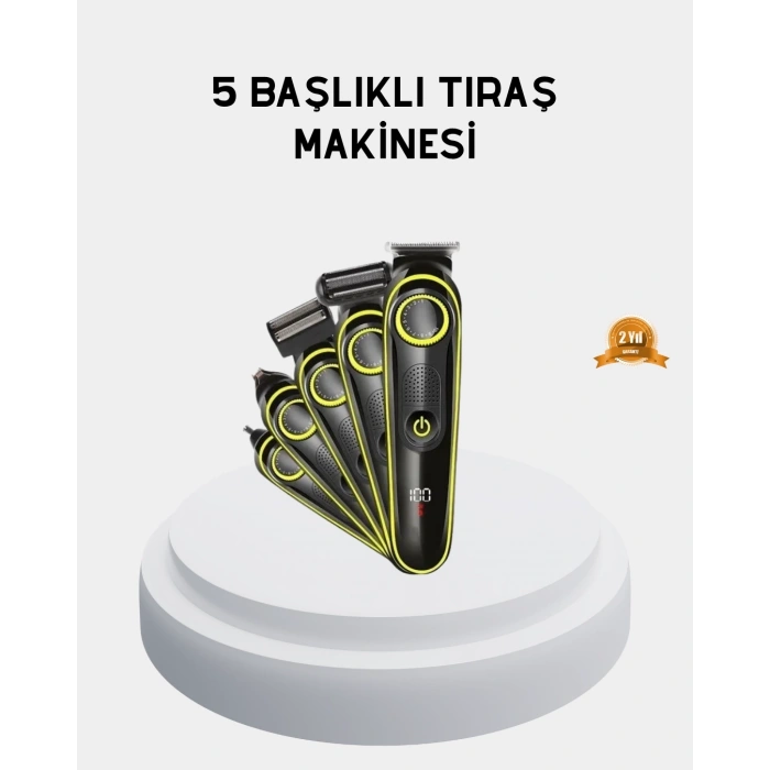 BFS 5’i 1 Arada Şarjlı Tıraş Makinesi – Paslanmaz Çelik Başlıklı, Yüz ve Vücut Bakım Cihazı