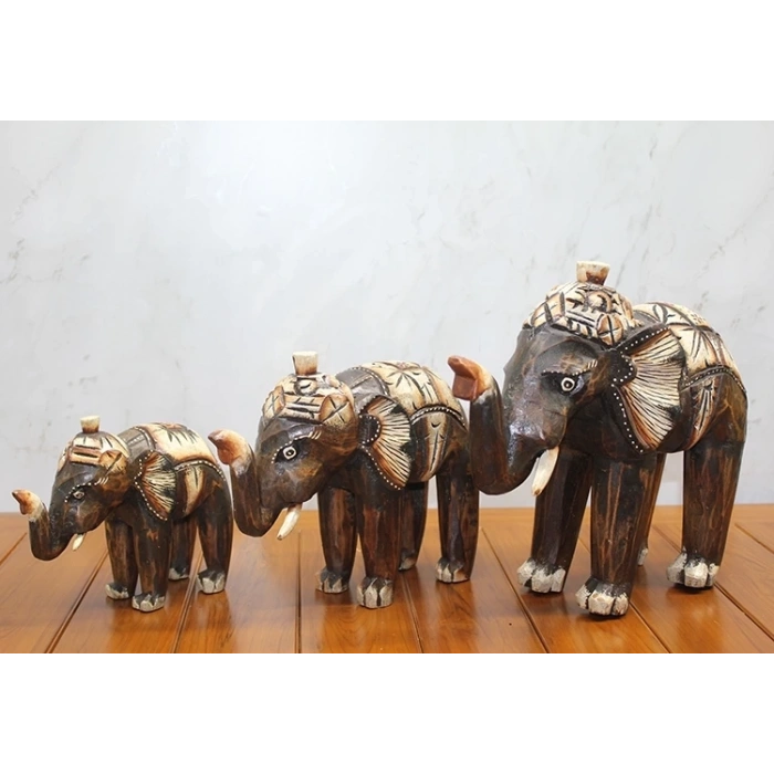 BFS Ahşap 3lü Fil Seti Okas:12