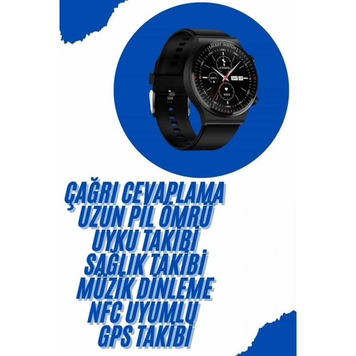 BFS Akıllı Saat Yeni Nesil Üç Kordonlu Nabız Ölçer Çağrı Cevaplama