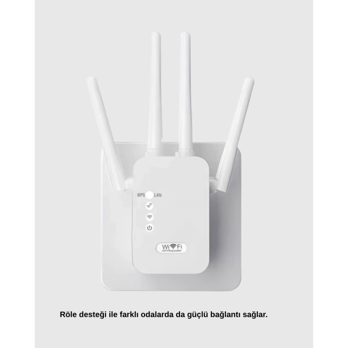 BFS Antenli WiFi Repeater 300m2 Kapsama Alanı WPA3 Güvenlikli