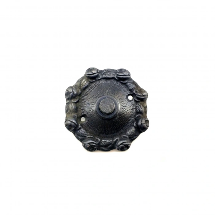 BFS Antika Tarz Dekoratif Pirinç Güllü Kapı Zili - 75mm, Oksit