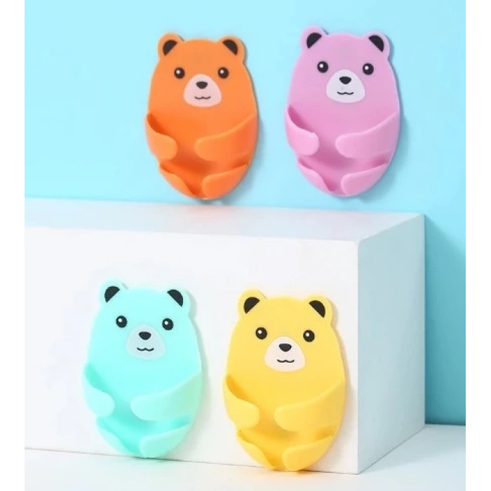 BFS  Ayıcık Desenli Çok Amaçlı 4 lü Fiş Tutucu