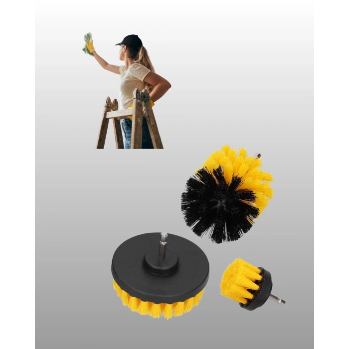 BFS Banyo ve Mutfak İçin Matkap Ucu Temizlik Fırçası 3’lü Set