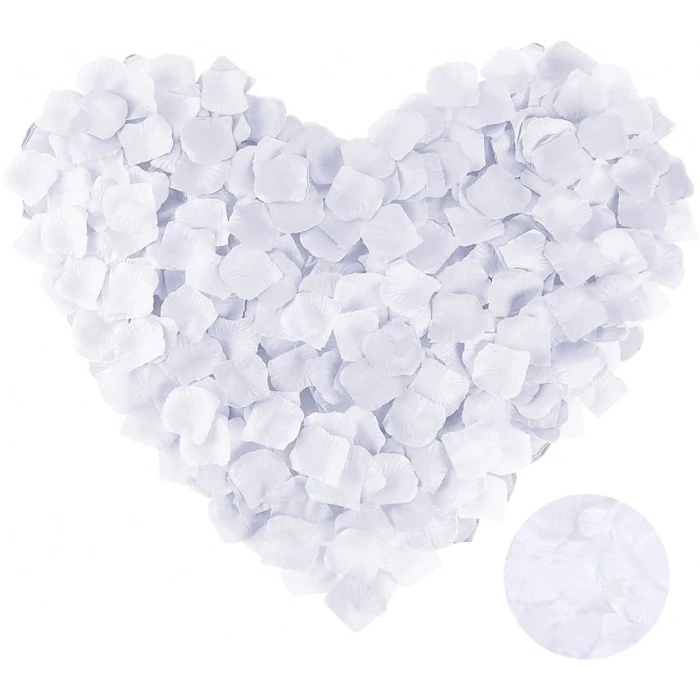 BFS Beyaz Renk Gül Yaprağı Şekilli Konfeti 1 Paket 100 Adet