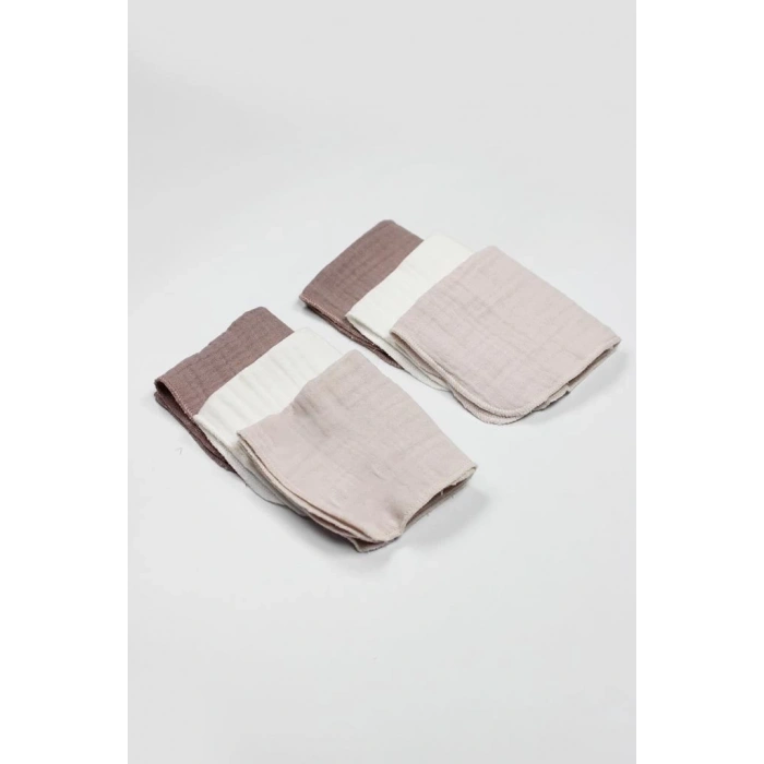 BFS  Bistyle 6lı Müslin Mendil 20x20 cm 90106 Taş Ekru Antrasit