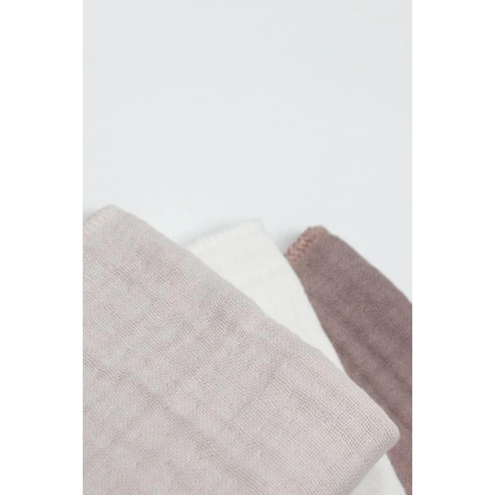 BFS  Bistyle 6lı Müslin Mendil 20x20 cm 90106 Taş Ekru Antrasit