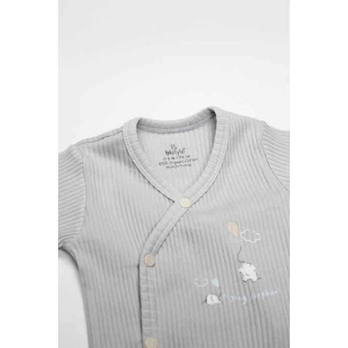 BFS  Bistyle Flying Elephant 2li Yarım Kol Badi 17117 Ekru Gri