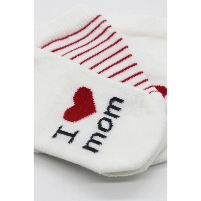BFS   Bistyle Mom Dad 3Lü Penye Soket Çorap 10123 Ekru