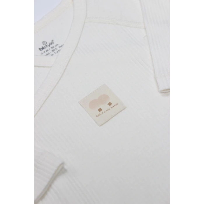 BFS   Bistyle Organic Modal Flying Balloons Kruvaze Uzun Kol Body BS17121 Ekru