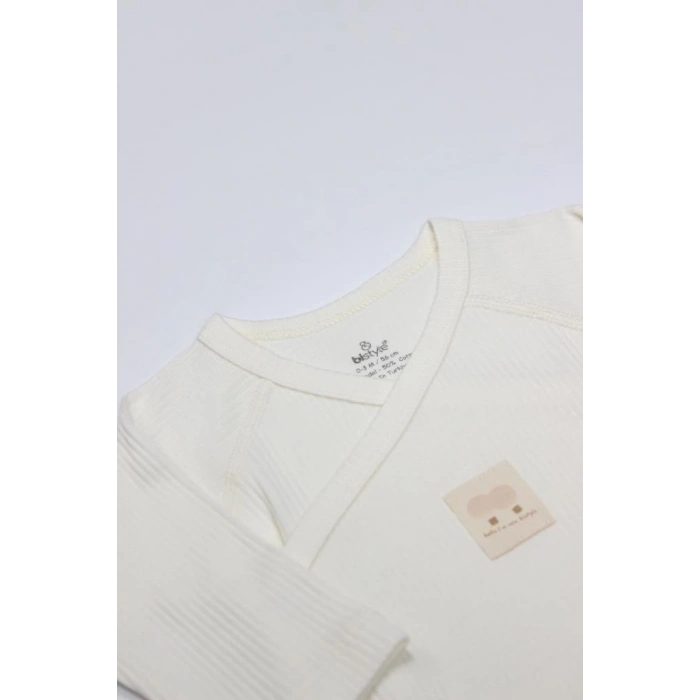 BFS   Bistyle Organic Modal Flying Balloons Kruvaze Uzun Kol Body BS17121 Ekru