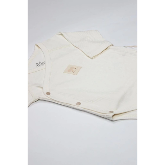 BFS   Bistyle Organic Modal Flying Balloons Kruvaze Uzun Kol Body BS17121 Ekru