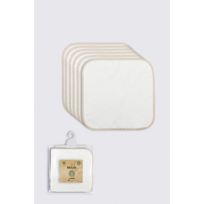 BFS   Bistyle Organik 28x28 6Lı Penye Mendil 90103 Ekru