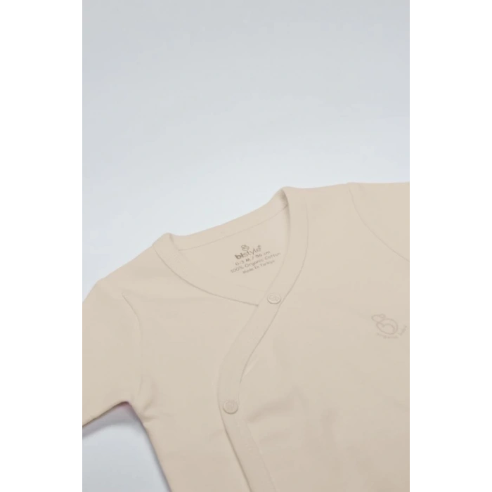 BFS  Bistyle Organik Natural Basic Style Kruvaze Yarım Kol Body BS17101 Bej