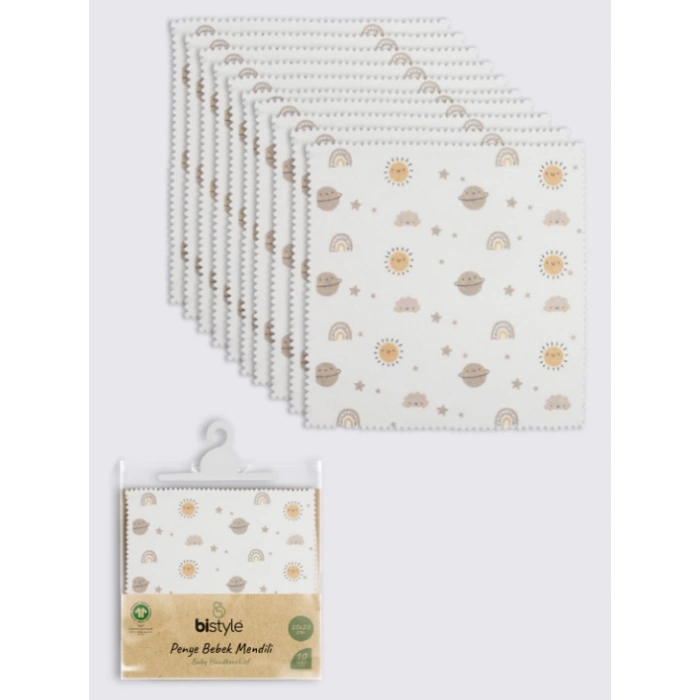 BFS  Bistyle Planet 20x20 10Lu Penye Mendil 90164 Ekru