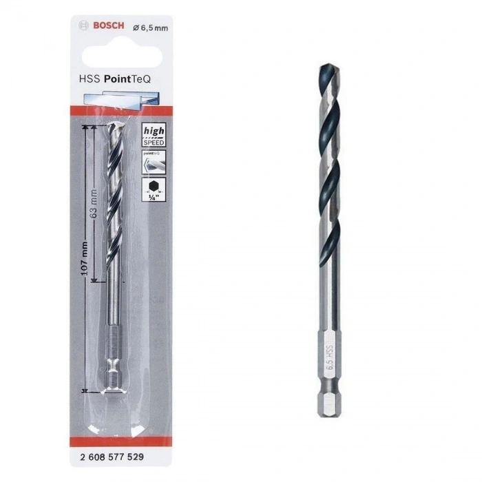 Mey İthalat® Bosch Pointteq Altıgen Şaftlı Hss Matkap Ucu 6,5 mm