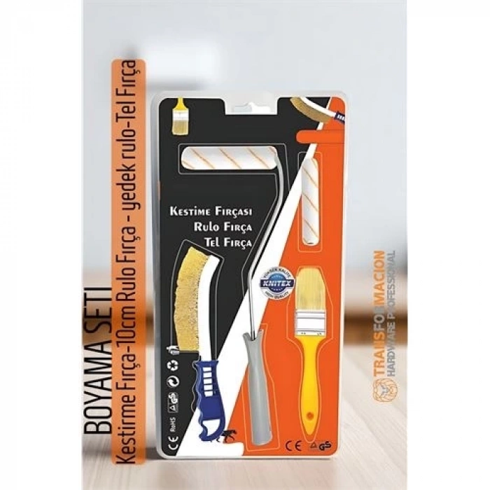BFS  Boyama Seti - Kestirme Fırça -10cm Rulo Fırça - yedek rulo- Tel Fırça