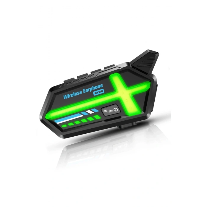 BFS Bt26 Motosiklet Kask Kulaklık Bluetooth Rgb Işıklı 2 Eşleşme Özellikli 1000 Mah Intercom