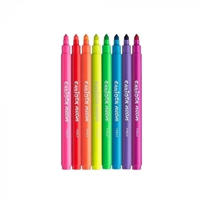 BFS   Carioca Fosforlu Yıkanabilir Keçeli Boya Kalemi 8Li